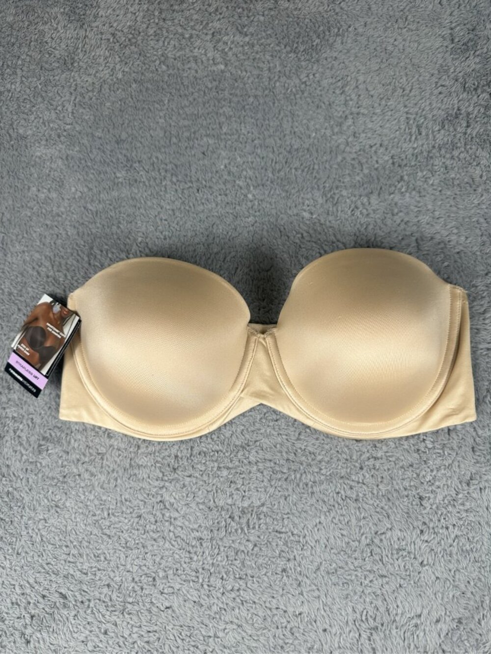 Maidenform Women's Stay Put Strapless Push Up Underwire Bra Beige